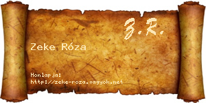 Zeke Róza névjegykártya