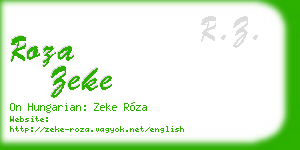 roza zeke business card